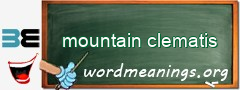 WordMeaning blackboard for mountain clematis